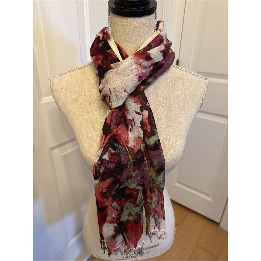 ABSTRACT PRINT Unbranded Pink Purple Green Print Long Scarf